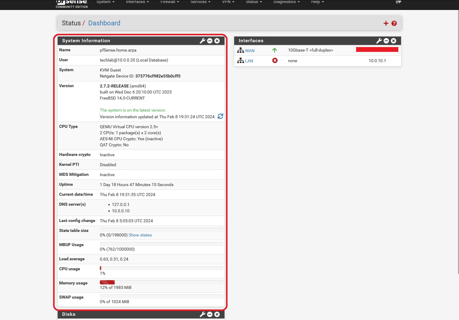 Configuração PfSense