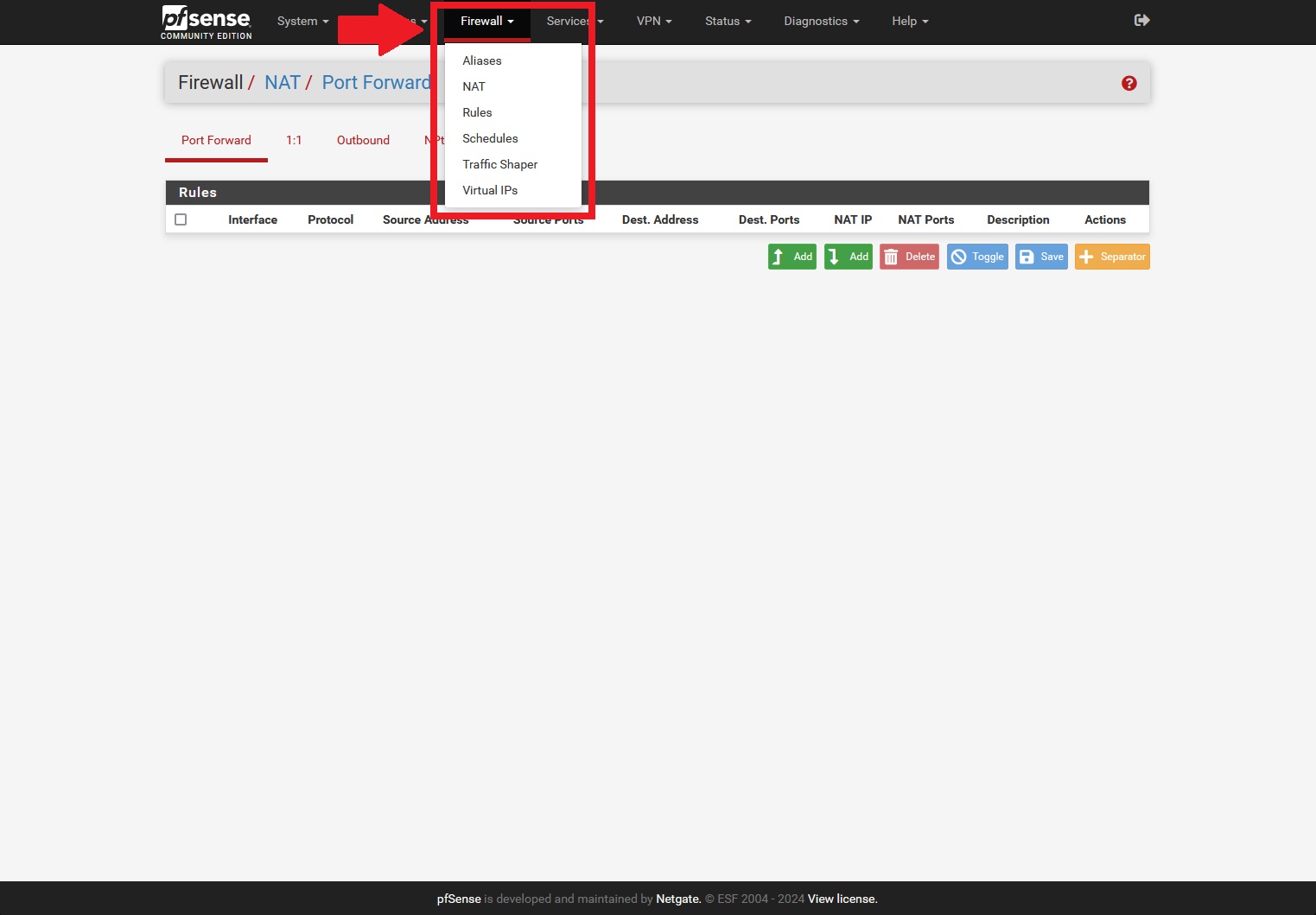 Configuração PfSense