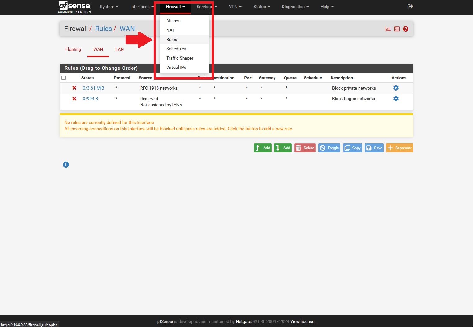 Configuração PfSense