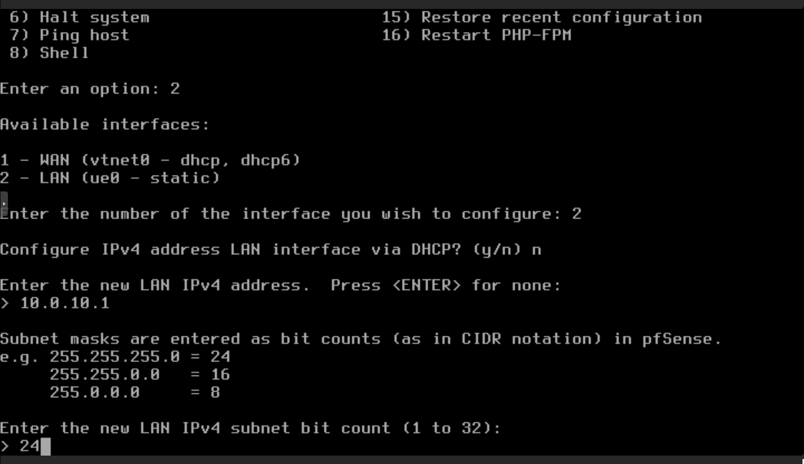 Configuração PfSense