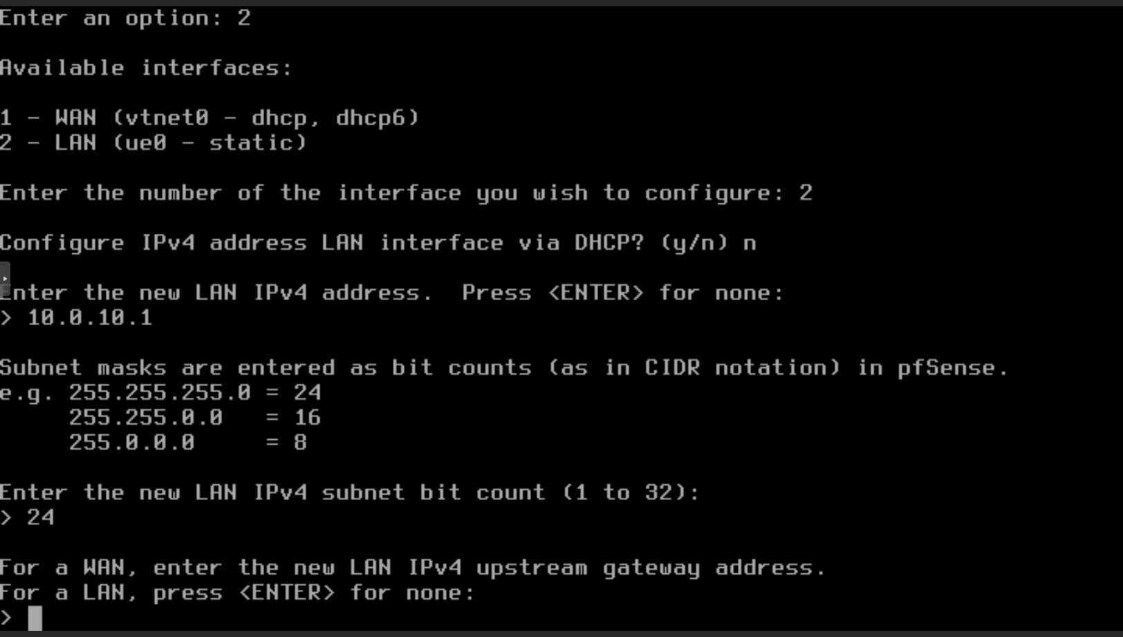 Configuração PfSense